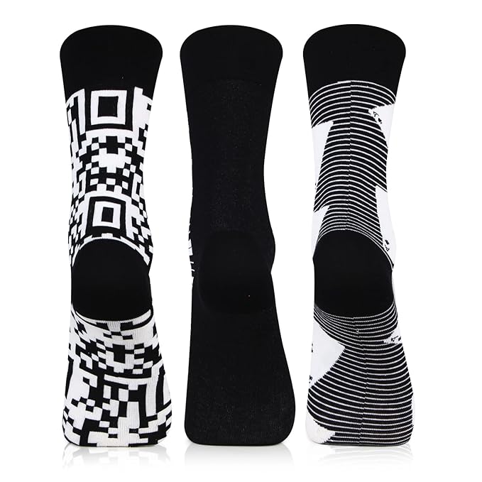 Black & White Designer Socks for Men- Pack of 3