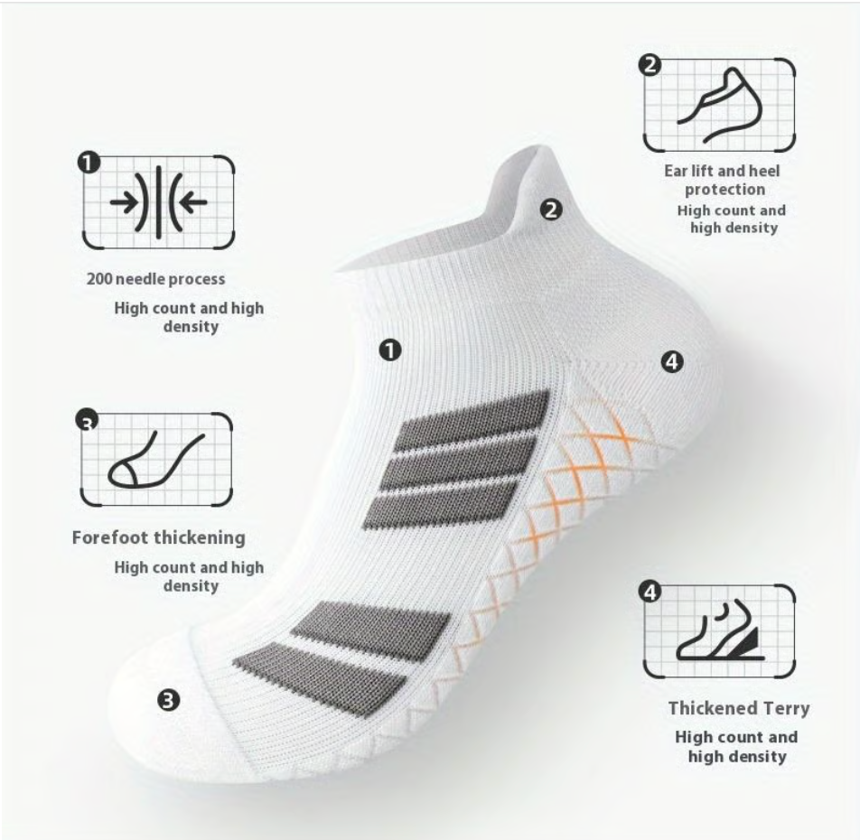 Unisex Low-Cut No-Show Sports Socks - 10 PAIRS