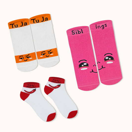 Fun Expressions Socks – Unisex | Pack of 3 Pairs