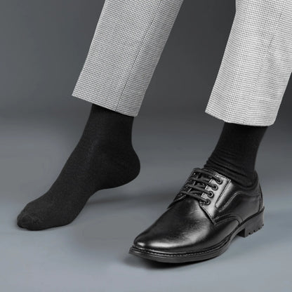 Black Bamboo- Elegance essentials Crew Length Solid Socks