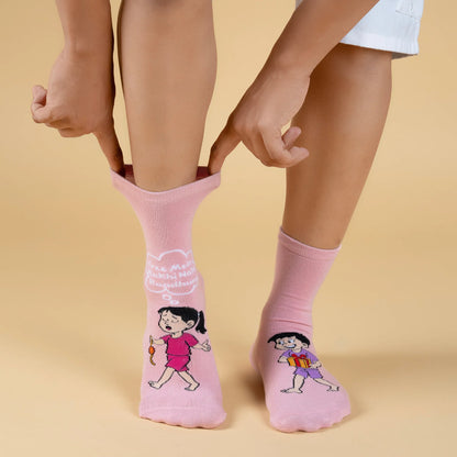Siblings Bond Character Designer Socks – Unisex | Pack of 5 Pairs