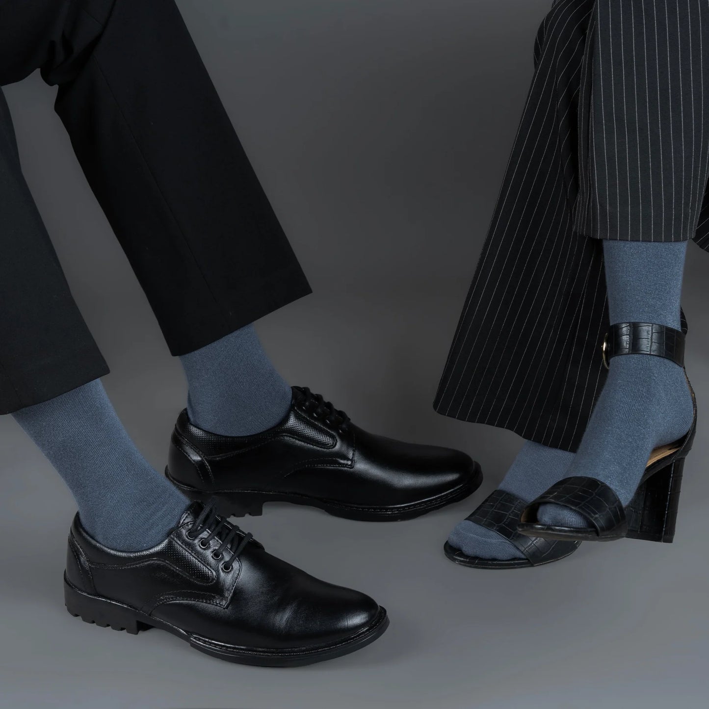 Bombay Grey Bamboo- Monochrome Master Crew Length Solid Socks