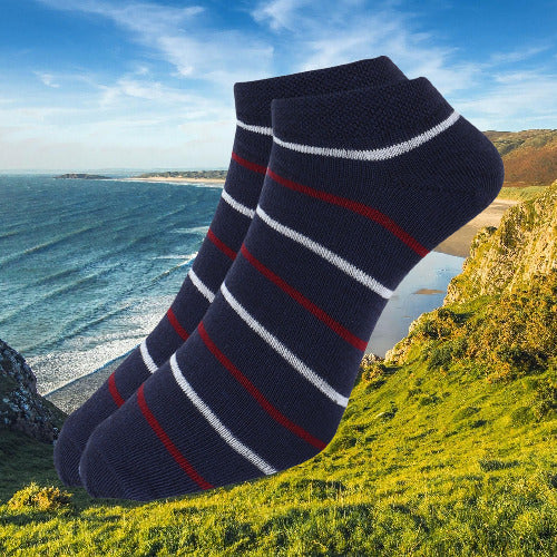 Premium Stripes Cotton Ankle Socks for Mens & Womens (Pack of 8 Pairs)