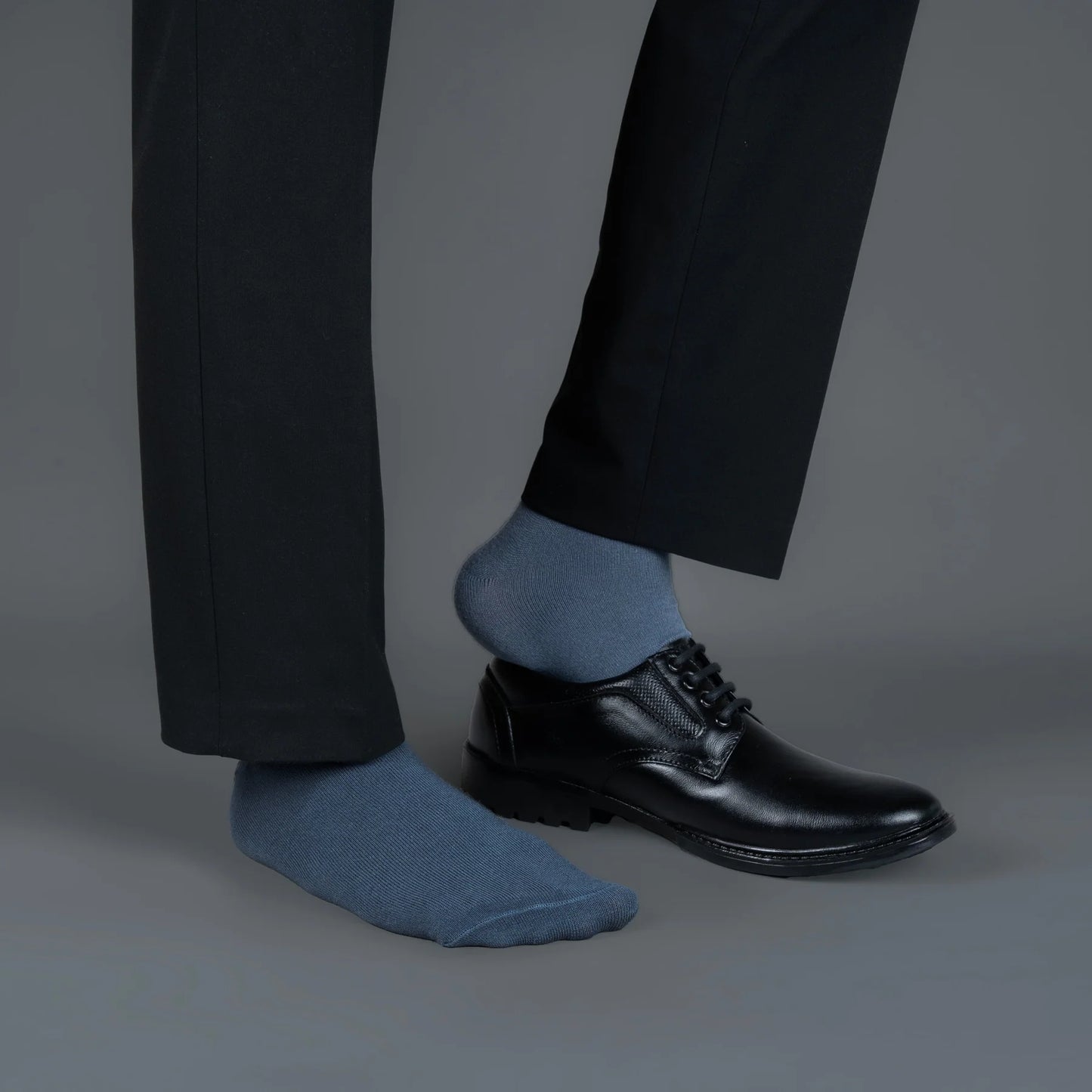 Bombay Grey Bamboo- Monochrome Master Crew Length Solid Socks