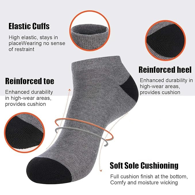 Ultra Comfy Cotton Sports Socks for Mens (Pack of 8 Pairs)