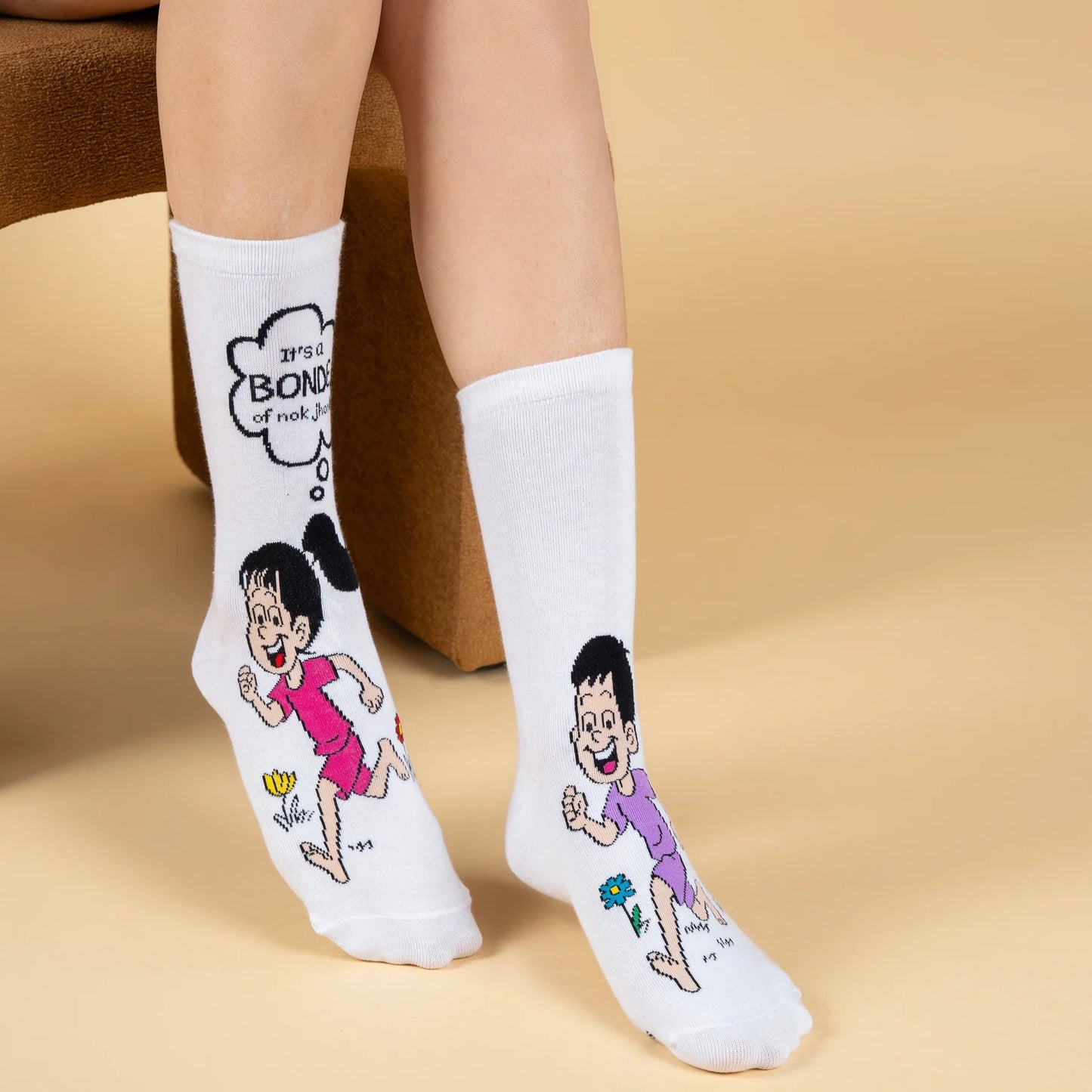 Siblings Bond Character Designer Socks – Unisex | Pack of 5 Pairs