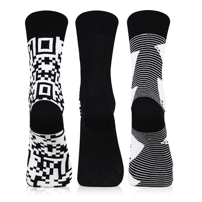 Black & White Designer Socks for Men- Pack of 3