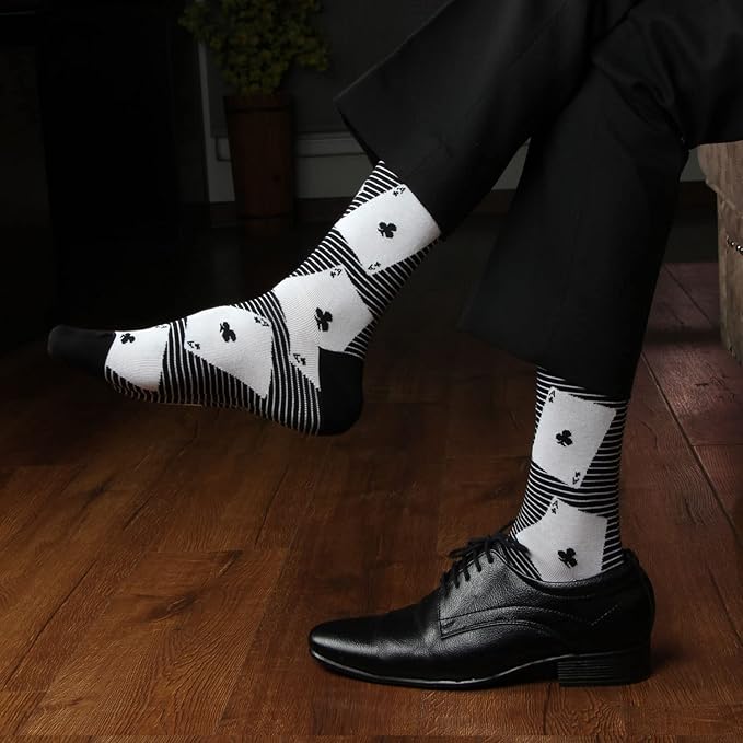 Black & White Designer Socks for Men- Pack of 3