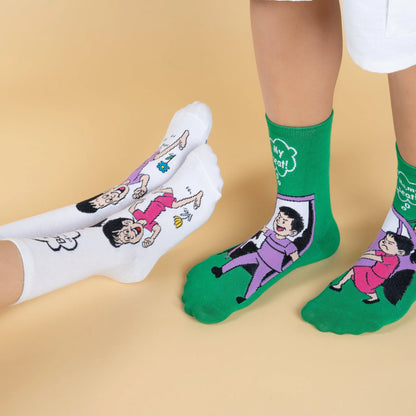 Siblings Bond Character Designer Socks – Unisex | Pack of 5 Pairs
