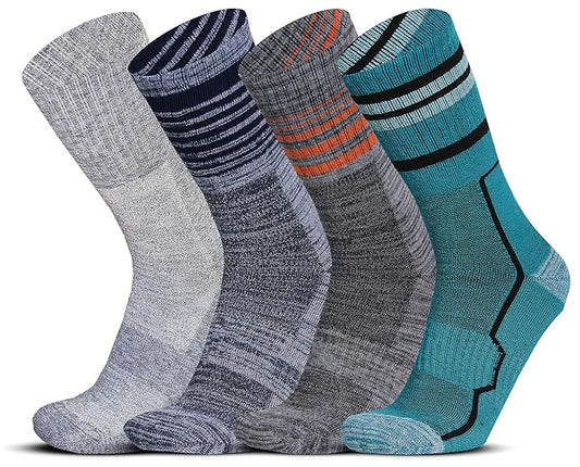 Calf Length Hi-Performance Sports Socks, Pack of 4 Pairs