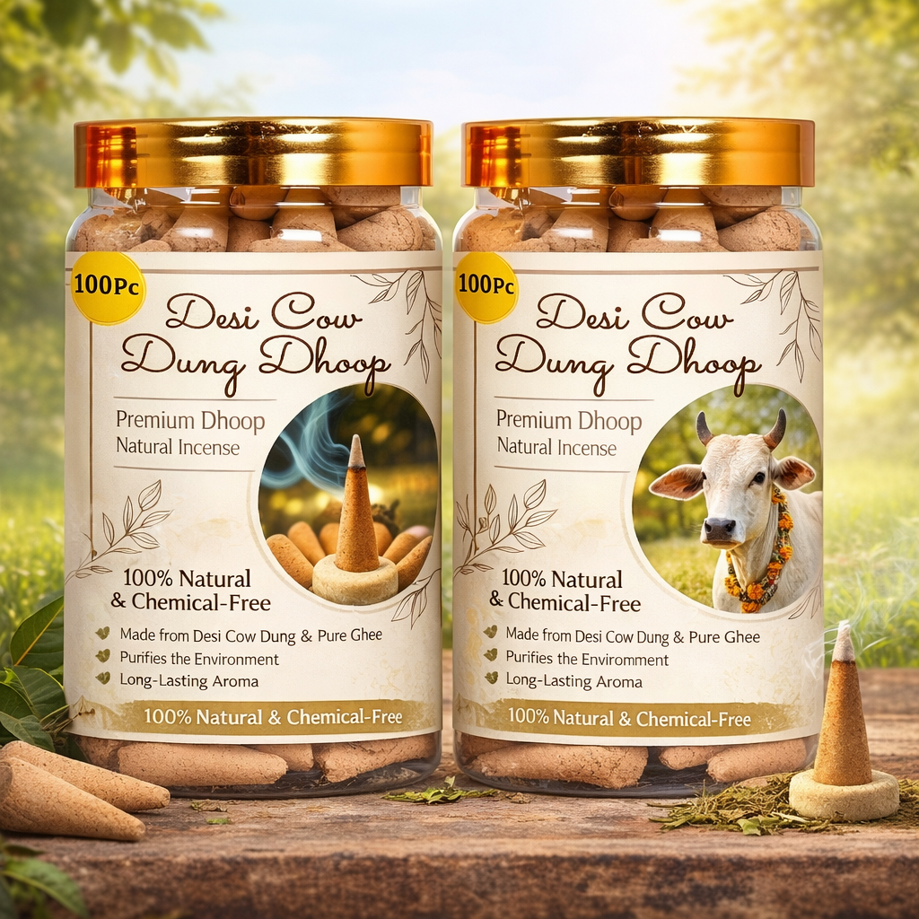 Desi Cow Dung Dhoop Cone