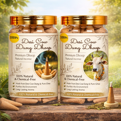 Desi Cow Dung Dhoop Cone