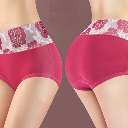 High Waist Women Panties Cute Print Ladies Briefs Hipster Soft Cotton Breathable Lingerie Female Body Slimming Underwear