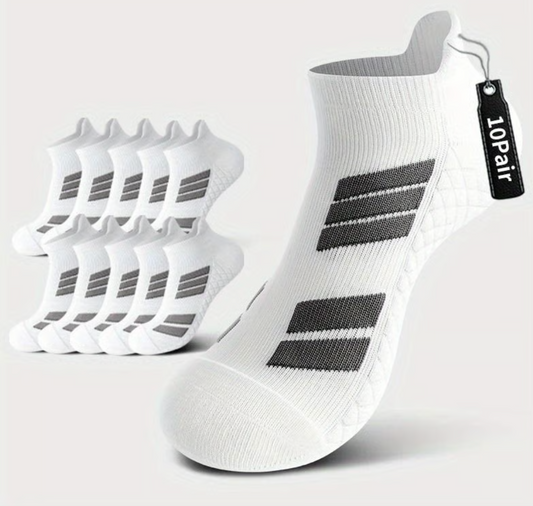 Unisex Low-Cut No-Show Sports Socks - 10 PAIRS