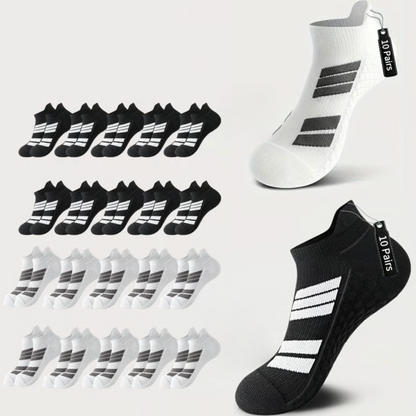 Unisex Low-Cut No-Show Sports Socks - 10 PAIRS