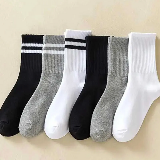 Men's Casual Striped Socks - 6 Pairs
