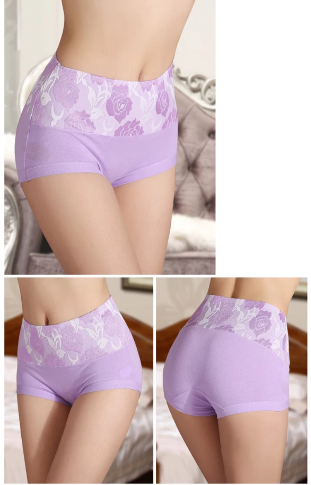 Luxurious High Waist Cotton Lingerie Women Panties, Cute Print Ladies Briefs | Hipster