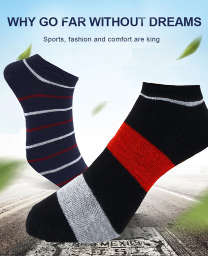 Premium Stripes Cotton Ankle Socks for Mens & Womens (Pack of 8 Pairs)