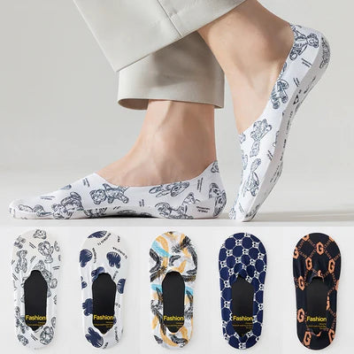 WhimsyFit Cartoon-Print No-Show Socks