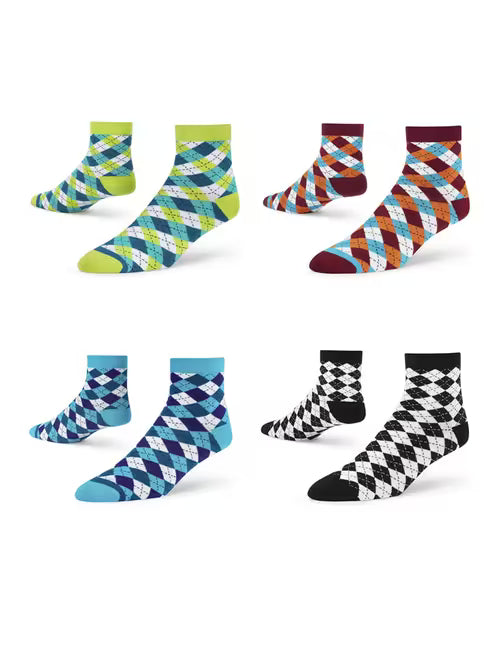 unisex multi colored ankle length socks combo