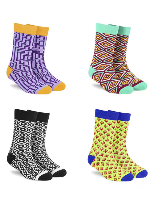 unisex multi colored above ankle length socks combo
