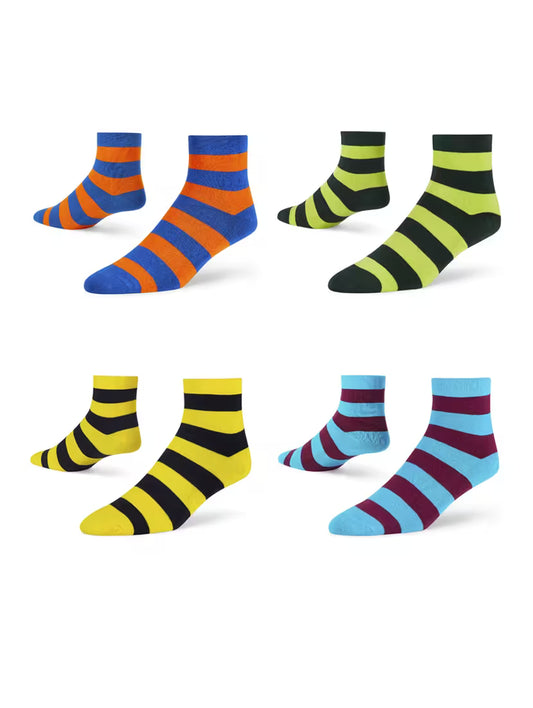 Unisex multi colored ankle length socks combo