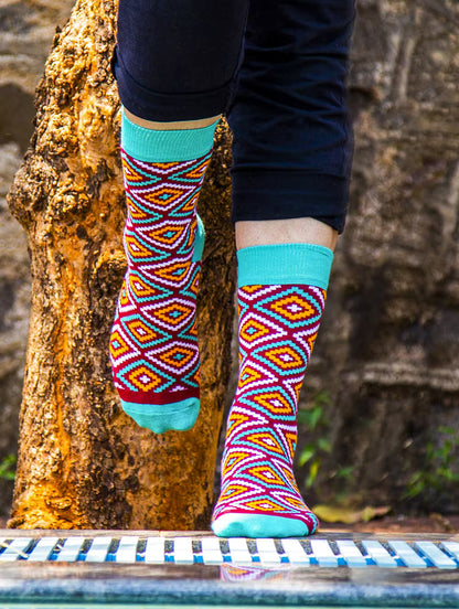 unisex multi colored above ankle length socks combo